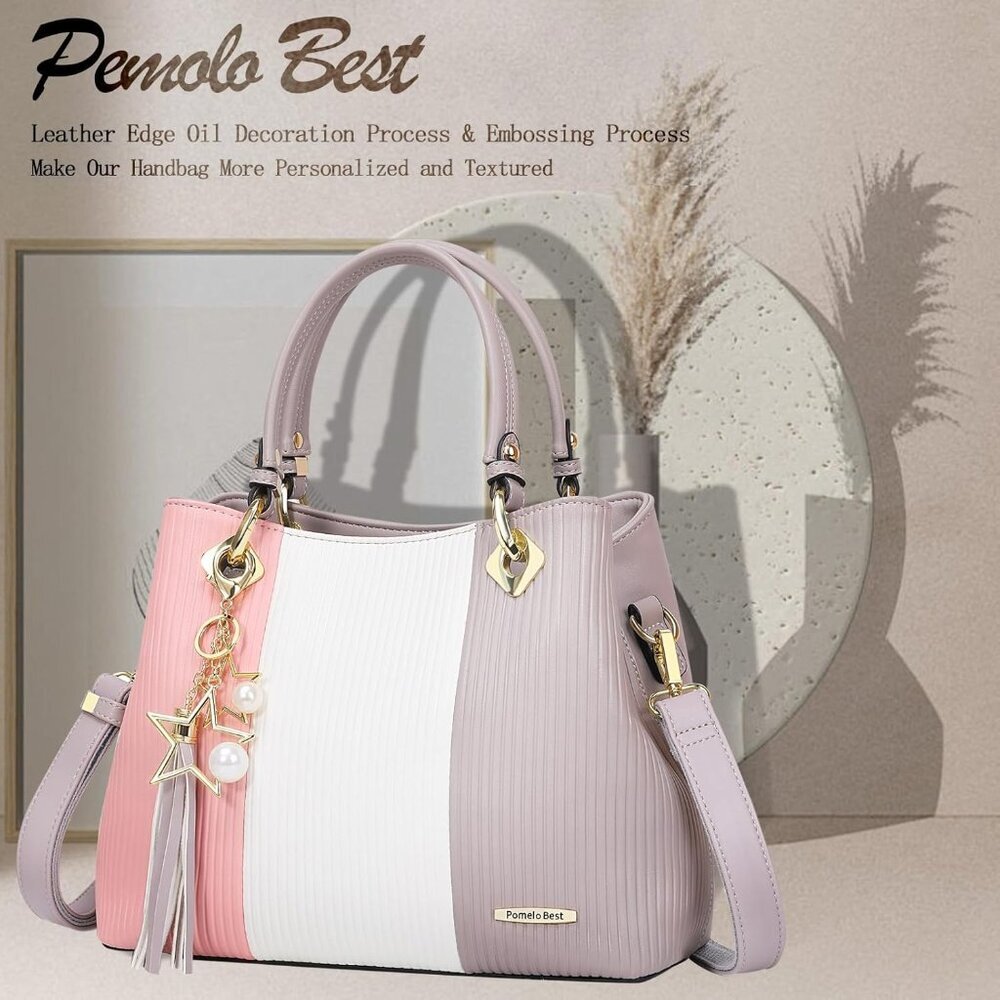 Chic PU Leather Handbag for Women - 8 Pockets, Adjustable Strap, Gift-Ready - Picture 3 of 8